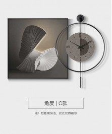 Black Frame 60*60 Cm New Collection Crytsall Porsalein Painting With Led Light And Clock 50*50 Cm 